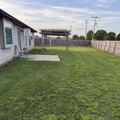 Side yard mowed and edged